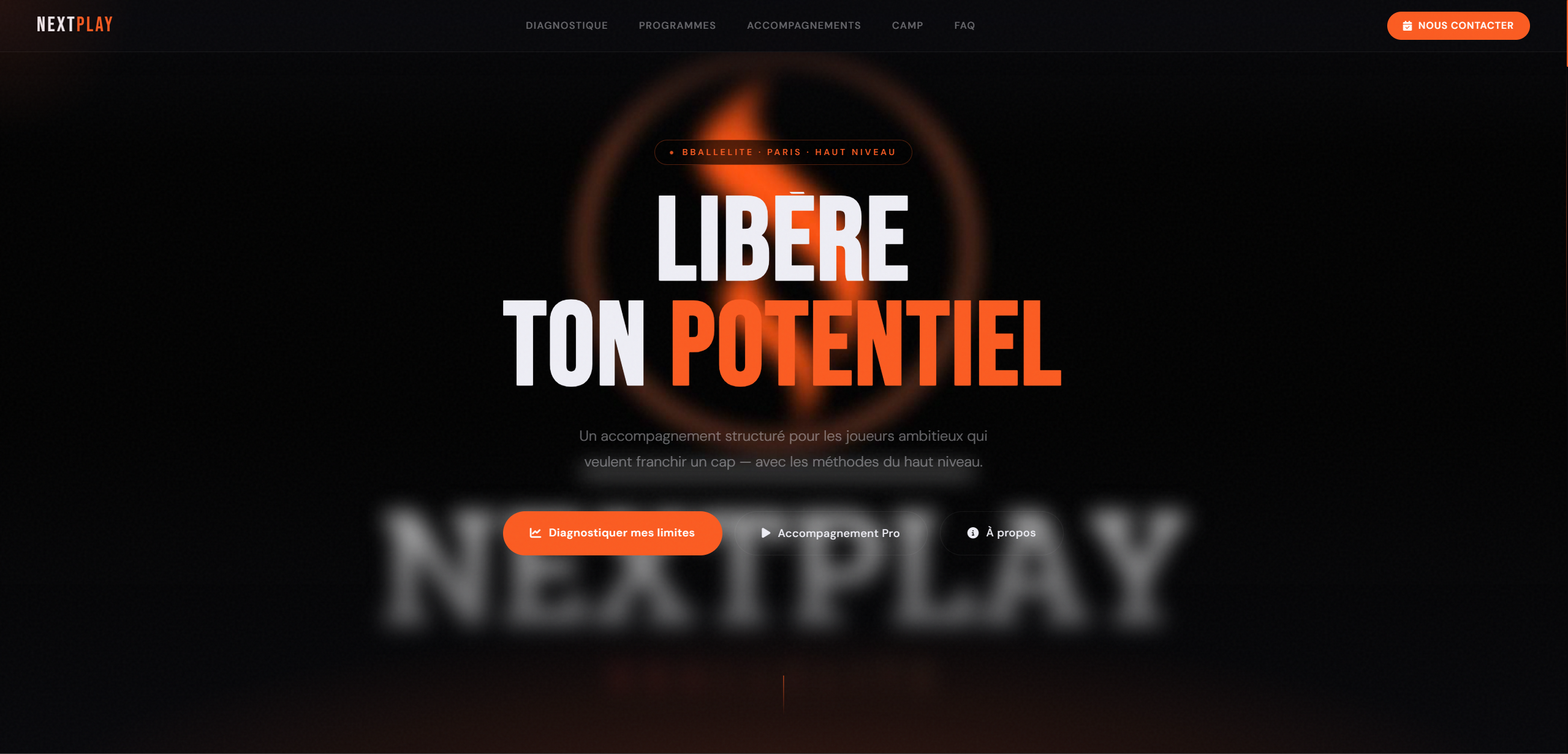NextPlay Landing page